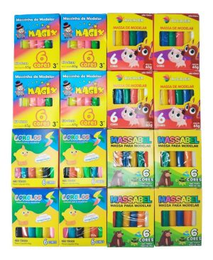 10 Cx Massinha De Modelar Para Kit Festa Infantil – Bolinha Magica | Massinha Brinquedos Massinha