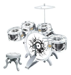 Bateria Infantil Grande Com Banco Vb410 | Instrumento Musical Brinquedos Instrumento Musical