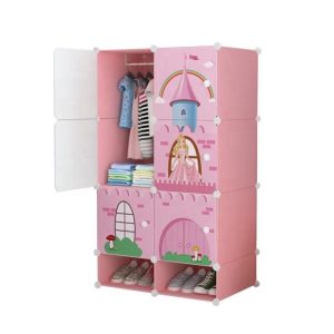 Guarda Roupa Infantil Organizador Armario Sapateira Brinquedos Modular Princesa Multiuso Prateleiras | Organizador de Brinquedos Brinquedos Organizador de Brinquedos