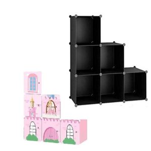 Guarda Roupa Infantil Rosa Portatil Modular Organizador De Brinquedos Sapateira Armario Com 6 Portas | Organizador de Brinquedos Brinquedos Organizador de Brinquedos