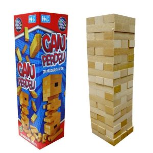 Jogo Caiu Perdeu Torre Madeira 54 Blocos | Jogos Brinquedos Jogos