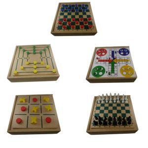 Jogos Tabuleiro 5 Em 1 Xadrez Dama Ludo Trilha Jogo Da Velha | Brinquedos Clássicos Brincadeiras de Faz de Conta Brincadeiras de Faz de Conta