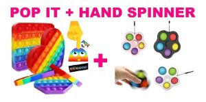 Kit Pop It Colorido + Hand Spinner Anti Stress | Spinner Brinquedos Spinner