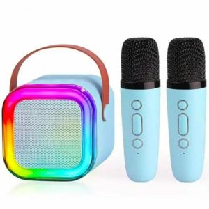 Mini Caixinha De Som Karaokê Com 2 Microfones Bluetooth Infantil Família Efeito Mudança Voz Led Rgb | Brinquedos Educativos Brinquedos Brinquedos Educativos