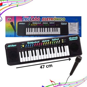 Piano Teclado Infantil Microfone Karaoke Brinquedo Musical | Instrumento Musical Brinquedos Instrumento Musical