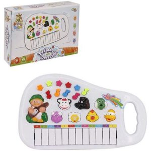 Teclado Piano Musical Infantil Baby Fazendinha Com Luz A Pilha Branco – Wellkids | Instrumento Musical Brinquedos Instrumento Musical