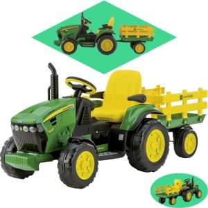 Trator Infantil Elétrico Criança Carrinho 3 Anos Até 40 Kg John Deere Ground Force Loader 12V | Mini Veículos Brinquedos Mini Veículos