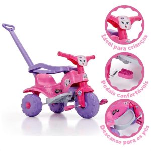 Triciclo Infantil Tico Tico Pets Rosa | Mini Veículos Brinquedos Mini Veículos