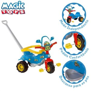 Triciclo Motoca Infantil Tico Tico Dino Azul | Mini Veículos Brinquedos Mini Veículos