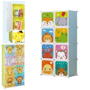 Armario Infantil Guarda Roupa Portatil Organizador Brinquedos Sapatos Compacto 8 Portas Modular | Organizador de Brinquedos Brinquedos Organizador de Brinquedos