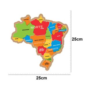 Quebra Cabeça Mapa Do Brasil P Em Mdf 2,5Mm | Quebra-Cabeça Brinquedos Quebra-Cabeça